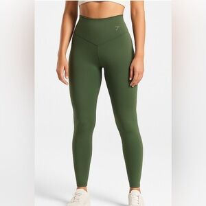 Gymshark Elevate 2.0 High-Waisted Full-Length Leggings – Olive Green